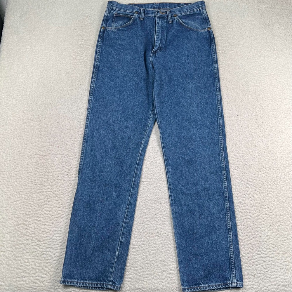 VTG Wrangler Jeans‎ Mens 34x34 (32x33) 22MWZ Straight Boot Cowboy Denim Blue